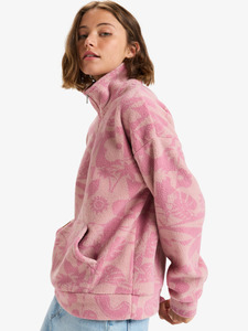 Sudadera con capucha de forro polar floral personalizada para mujer, con cremallera de un cuarto, estilo oversize, tipo Sherpa - Product Image 3