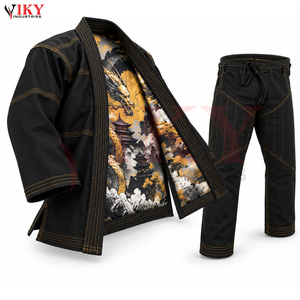 Con Logotipo Propio, Color Negro, Uniforme de Artes Marciales de Buena Venta, Uniforme de Jiu Jitsu Unisex de Poliéster y Algodón, Kimono de BJJ para Artes Marciales - Product Image 2