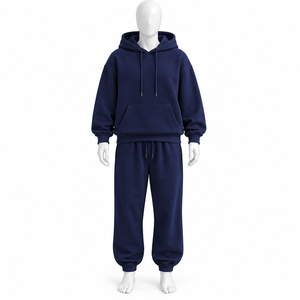 Nouvel arrivage : Ensemble de survêtement à capuche entièrement zippé, personnalisé, de qualité supérieure, couleur unie, coupe décontractée, 100 % coton respirant, en vente. - Product Image 5