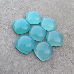 Calcedonia Azul Natural Cabujón Forma Cuadrada Cojín con Reverso Plano, Calibrada para Joyería, Tamaños Personalizados Disponibles - Product Image 1