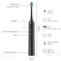 Cepillo de Dientes Eléctrico Portátil para Adultos, Resistente al Agua IPX7, Carga USB, para Uso Doméstico y de Viaje, con Cerdas Suaves
