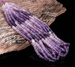 Perles Heishi en Améthyste Naturelle 6-7mm, Perles de Pierre Précieuse en Améthyste Facettées en Forme de Roue, Vente en Gros, Perles d'Améthyste en Vrac, Fil de 16 pouces - Product Image 3