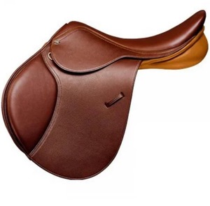 Selle d'Équitation Anglaise en Cuir Marron avec Arceau en Bois – Équipement Professionnel pour l'Équitation - Product Image 1