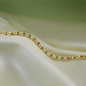 Dainty Emerald Luxury Tennis <b>Bracelet</b> May Birthstone <b>Gemstone</b> Jewelry 925 Sterling Silver 14K Gold Plated IGI Certified Gift Mom - Product Image 5