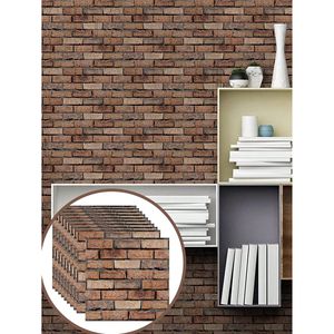 Paquete de 10 Paneles de Pared 3D Autoadhesivos de Espuma PE, Ladrillo Blanco, Papel Tapiz Removible - Product Image 5