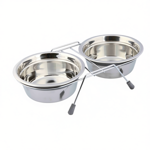 Comedero Doble de Acero Inoxidable para Mascotas, 0.9 L, 16 Cm, Juego de Tazones Antivibración para Perros y Gatos - Product Image 3