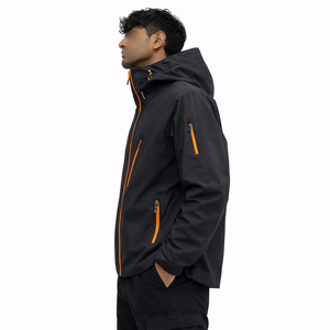 Veste streetwear imperméable Y2K en gros avec fermeture éclair orange - Vêtements de sport d'extérieur pour hommes - Product Image 2