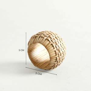 Anneaux de serviette en rotin canné faits à la main, écologiques, pour la maison, les hôtels, les fêtes - Design rustique, couleurs et tailles personnalisables, en stock - Product Image 5