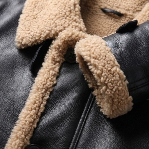 Blouson Bomber Décontracté Homme Hiver Haute Qualité en Cuir Véritable Peau de Mouton Lavé avec Fermeture Éclair – Service OEM – Vente Flash - Product Image 4