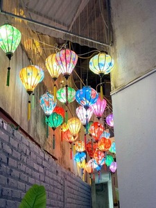 Linternas de seda vietnamitas, linternas de seda de bambú colgantes para iluminación de restaurantes y jardines, linternas de seda de Vietnam - Product Image 6