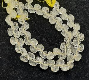 Cuentas de Aguamarina Amarilla AAA en Forma de Corazón Curvadas a Mano, Cuentas de Aguamarina Facetadas de 5-8 mm, Cuentas de Piedras Preciosas de Aguamarina de 8 Pulgadas para Joyería - Product Image 1