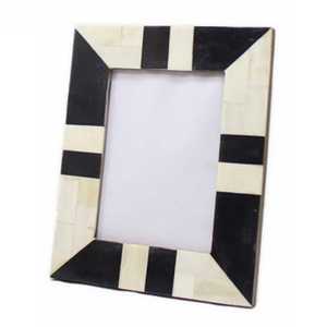 Black and <b>White</b> Resin Handmade Inlay Antique Photo <b>Frame</b> Rectangle Tabletop Display for Home Wedding Gift - Product Image 5
