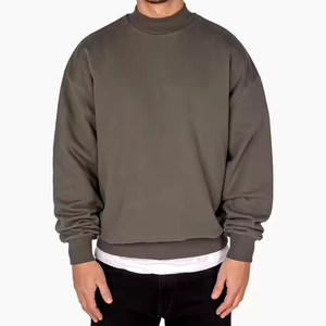Sudadera con Capucha de Poliéster/Algodón de Colores Sólidos al por Mayor de Fábrica, Sudadera Térmica de Manga Larga con Cuello Redondo para Hombre, Talla Grande - Product Image 1
