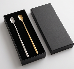 Cuillère à bar minimaliste en acier inoxydable, mélangeur de cocktails or et argent, outil de mélange réutilisable pour le barman - Product Image 6