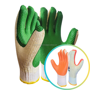 Cómodos y duraderos guantes de Palma de goma verde naranja calibre 7 antiestáticos antiimpacto para jardinería, agricultura, tareas agrícolas - Product Image 2