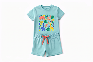 Conjunto de Verano para Niños de Algodón, Camiseta y Pantalones Cortos, Ropa Transpirable, Ligera y Cómoda, Producción en Fábrica, Talla Personalizada - Product Image 4