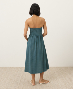 Nuevo Vestido de Verano para Mujer, Moda Retro, Sin Tirantes, Sin Mangas, con Abertura, Color Sólido, Algodón Puro - Product Image 4