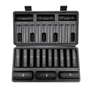 Set di chiavi a bussola a impatto da 1/2 pollice, 13 pezzi, metriche profonde, facili da leggere, da 10 a 24 mm, a 6 punte, in acciaio legato CR-V, per riparazioni auto, da 19 mm a 32 mm - Product Image 3