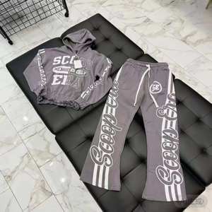Survêtements rayés personnalisés pour hommes – Bas de survêtement empilés, tenues de jogging déchirées - Product Image 1