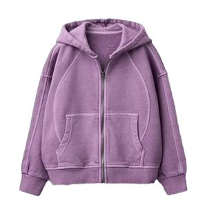 Oversized Hooded Zip-Up Sweatshirt Unisex Solid Cotton French Terry Casual Autumn Regular Sleeve Breathable - Product Image 1