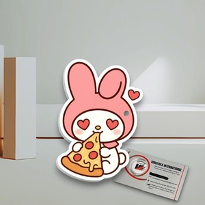 Tuiles magnétiques en acrylique rectangulaires Hello Kitty Pizza Diamond pour cils, écologiques, style fleur et cœur, outil de beauté pour extensions de cils - Product Image 1