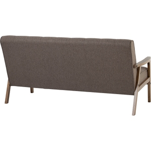 Cozy Three Seat Tufted Back <b>Wooden</b> <b>Sofa</b> Rubberwood <b>Frame</b> Fabric Couch Modern Rectangular Triple <b>Sofa</b> for Family Living - Product Image 4