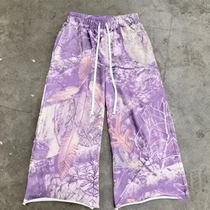 Pantalon de jogging personnalisé imprimé, effet délavé soleil, taille élastique, streetwear, délavé à l'acide, effet usé, coupe ample pour homme - Product Image 3