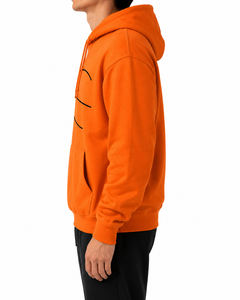 Sweat-shirt à capuche pour homme orange avec imprimé basketball, poche avant, en coton décontracté, coupe classique, pour l'automne - Product Image 4