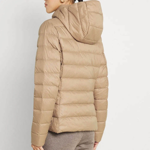 Chaqueta Acolchada Rosa para Mujer, Cuello Alto, Manga Larga, Abrigo de Invierno, Relleno Grueso de Poliéster, Color Sólido, Cierre de Cremallera - Product Image 2