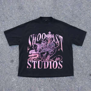 Camiseta de Hombre de Algodón 100% Personalizada de Alta Calidad con Estampado de World Creates Monsters, Cuello Redondo, Manga Corta, Estilo Urbano, 320g - Product Image 3
