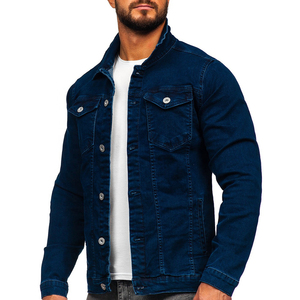 Fabricante de Ropa al por Mayor, Chaquetas Vaqueras para Hombre, Chaquetas Vaqueras de Color Sólido Básico Personalizadas - Product Image 1