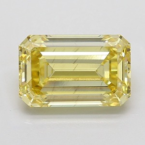 Diamant de 5,01 carats, taille émeraude, jaune intense fantaisie, clarté SI1, excellente taille, diamant certifié pour bijoux de luxe - Product Image 1
