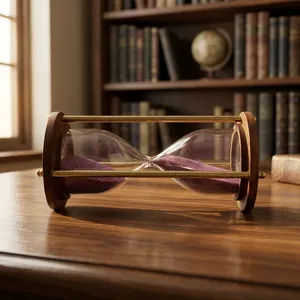 Calvin artesanías estilo Vintage madera arena temporizador vidrio arena reloj para cumpleaños ocasiones arena temporizador regalo - Product Image 2