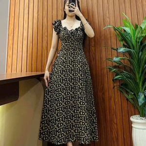 เดรสยาวเรียบหรูสำหรับผู้หญิง สวมใส่สบาย เหมาะสำหรับโอกาสต่างๆ ทรงเข้ารูป ผ้าไหม แขนสั้น ซักได้ - Product Image 5