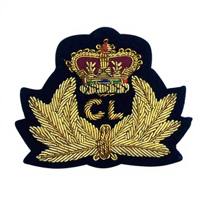 Hand Embroidered Badges with Sequins and Metal Decorations Button on Badge <b>Type</b> Made in Pakistan Custom Decorative Patches - Product Image 6