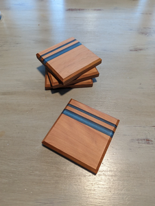 Juego de 4 Posavasos Cuadrados Aislantes de Madera de Acacia y Resina, Ecológicos, Diseño Moderno y Minimalista, Color y Logotipo Personalizables - Product Image 6
