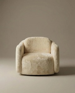 Modern <b>Round</b> Accent <b>Chair</b> Set Upholstered in PU Leather with Padded Arms and Foam Filling for Living Room and School - Product Image 4