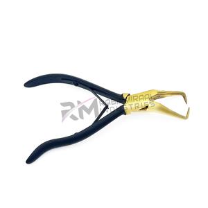 Pinza para extensiones de cabello de alta calidad con punta de oro de 24k y mango con recubrimiento de polvo negro, producto personalizado. - Product Image 2