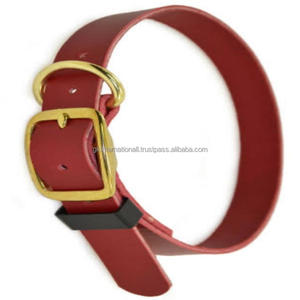 Collier de chien en cuir véritable double épaisseur tailles personnalisées collier de chien en cuir de selle fait main avec raccords en laiton - Product Image 5