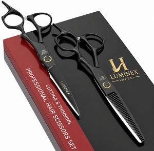 Ciseaux droits pour gauchers NYBL-55 de 5,5 pouces, JAPON, acier 440C, tranchants, dureté 58-59HRC, manche en acier inoxydable, ciseaux de barbier, cheveux, 28 - Product Image 1