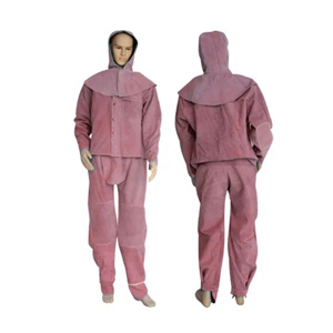 Combinaison de sécurité industrielle complète pour soudeurs, en cuir de vachette épais, ignifuge, résistante aux chocs thermiques et aux étincelles - Product Image 3
