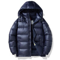 Blouson matelassé en toile enduite noire pour homme, écologique, réversible, coupe-vent, respirant, fermeture éclair, couleur unie, idéal pour l'hiver