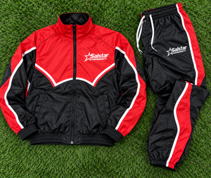 Conjunto Deportivo Personalizado para Hombre en Negro y Rojo, Chaqueta Cortavientos Ligera y Pantalones Jogger, Fabricantes de Ropa Deportiva al Por Mayor - Product Image 6