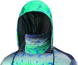 Quick Dry 50 Waterproof Breathable Lightweight Digital Print Polyester Spandex Front Men's Pullover Fishing Hoodie <b>Face</b> Mask - Product Image 3