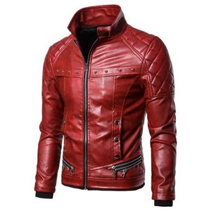 Blouson moto homme noir en cuir véritable à capuche, coupe ajustée, fermeture éclair, col montant, manches classiques, couleur unie, style hiver enduit - Product Image 5