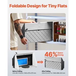 Kit de cabine de peinture aérographe portable pour loisirs, 21,5 x 18,7 x 14,6 pouces, avec deux ventilateurs et 3 lumières LED - Product Image 4