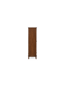 Traditional Wood <b>Wardrobe</b> with Raised Panel Doors Hinged Metal Handles Freestanding Bedroom Furniture 2 Drawers <b>Antique</b> Design - Product Image 5