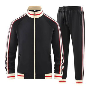 Men Tracksuits 2-Piece Outfits Solid Long Sleeve Full-Zip Sports Set Stand Collar <b>Jacket</b> Pants <b>Running</b> Sweatsuit Casual - Product Image 1