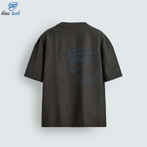 Camiseta Oversize Personalizada para Hombre, 100% Algodón, Lavado Ácido, Hombros Caídos, Corte Holgado, Estilo Urbano, Lisa - Product Image 3
