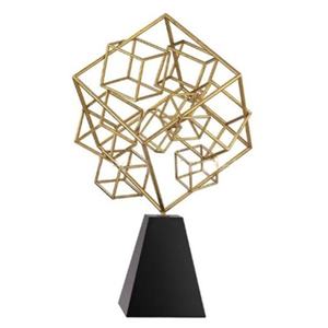 Fil d'acier Métal Marbre Matériau Forme Unique Finition Or Sculptures Modernes De L'Inde De Luxe Faits À La Main Décoratifs Pour La Maison - Product Image 1